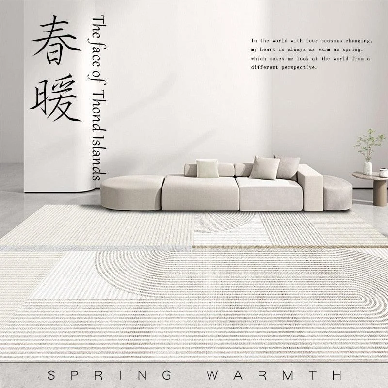 Clean Japanese Style Carpet Living Room Rug Decoration Bedroom Fluffy Plush for Sofa -