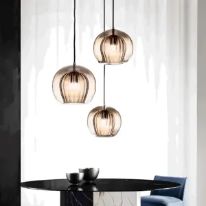ClearLuxe Glass Pendant Light - Vintage Hanging Lamps Living Room - Spherical Light