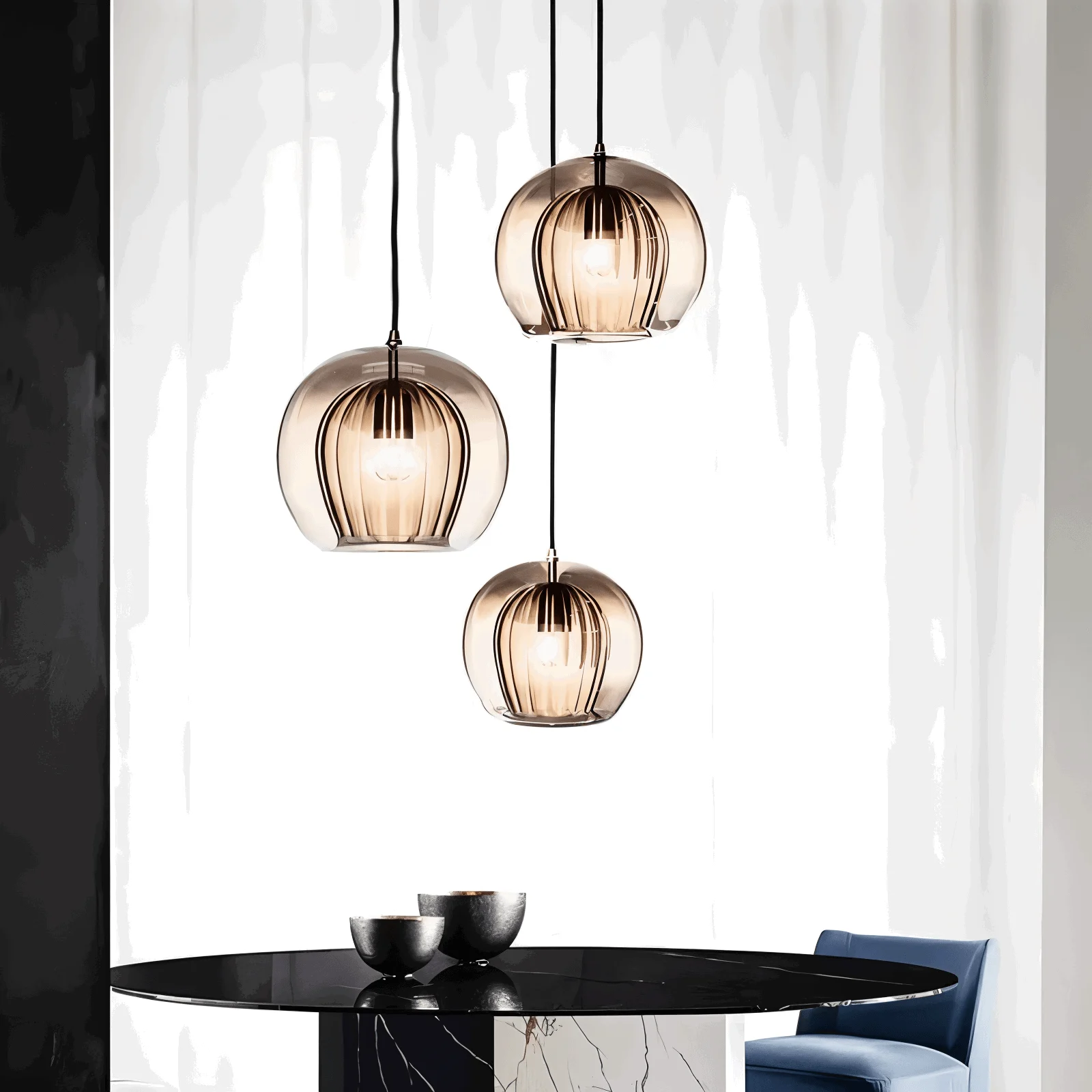 ClearLuxe Glass Pendant Light - Vintage Hanging Lamps Living Room - Spherical Light -  - #tag1#