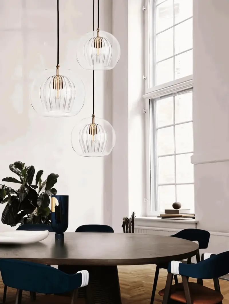ClearLuxe Glass Pendant Light Vintage Hanging Lamps Living Room Spherical Light tag1