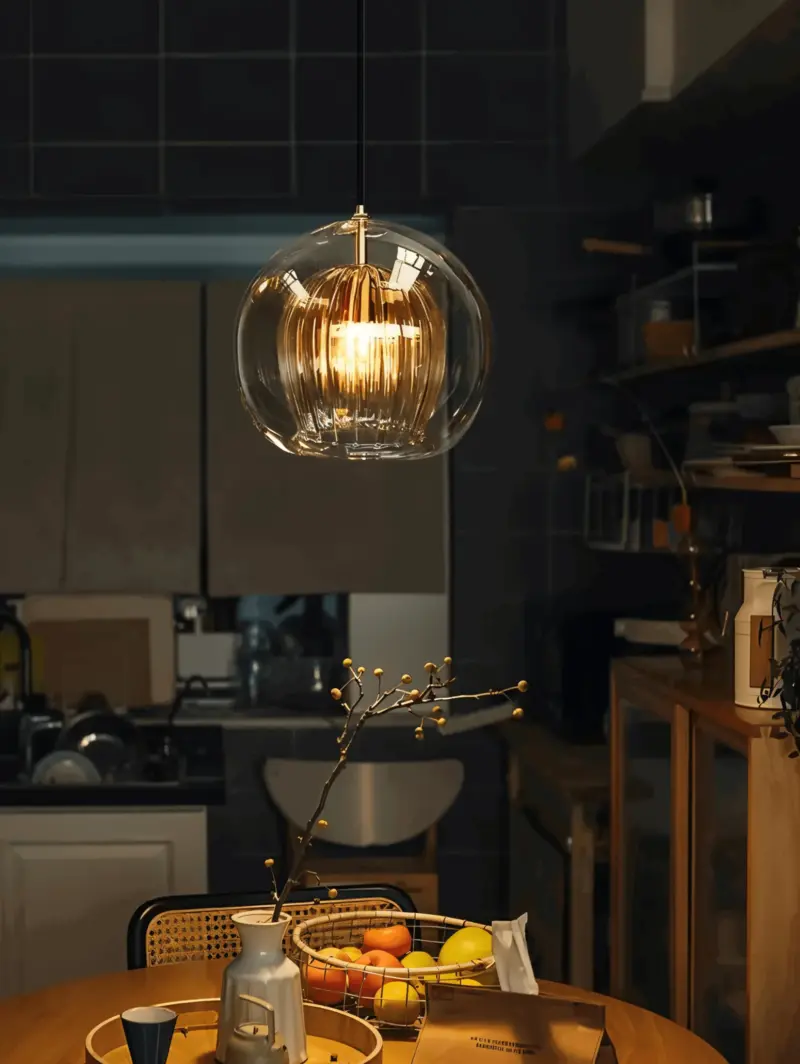 ClearLuxe Glass Pendant Light Vintage Hanging Lamps Living Room Spherical Light tag1