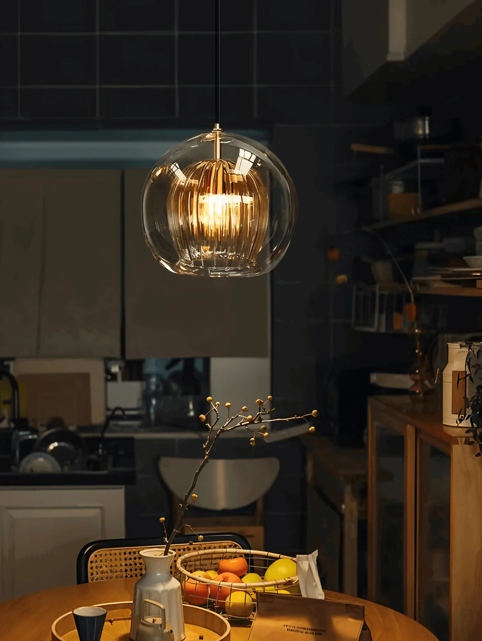 ClearLuxe Glass Pendant Light - Vintage Hanging Lamps Living Room - Spherical Light -  - #tag1#