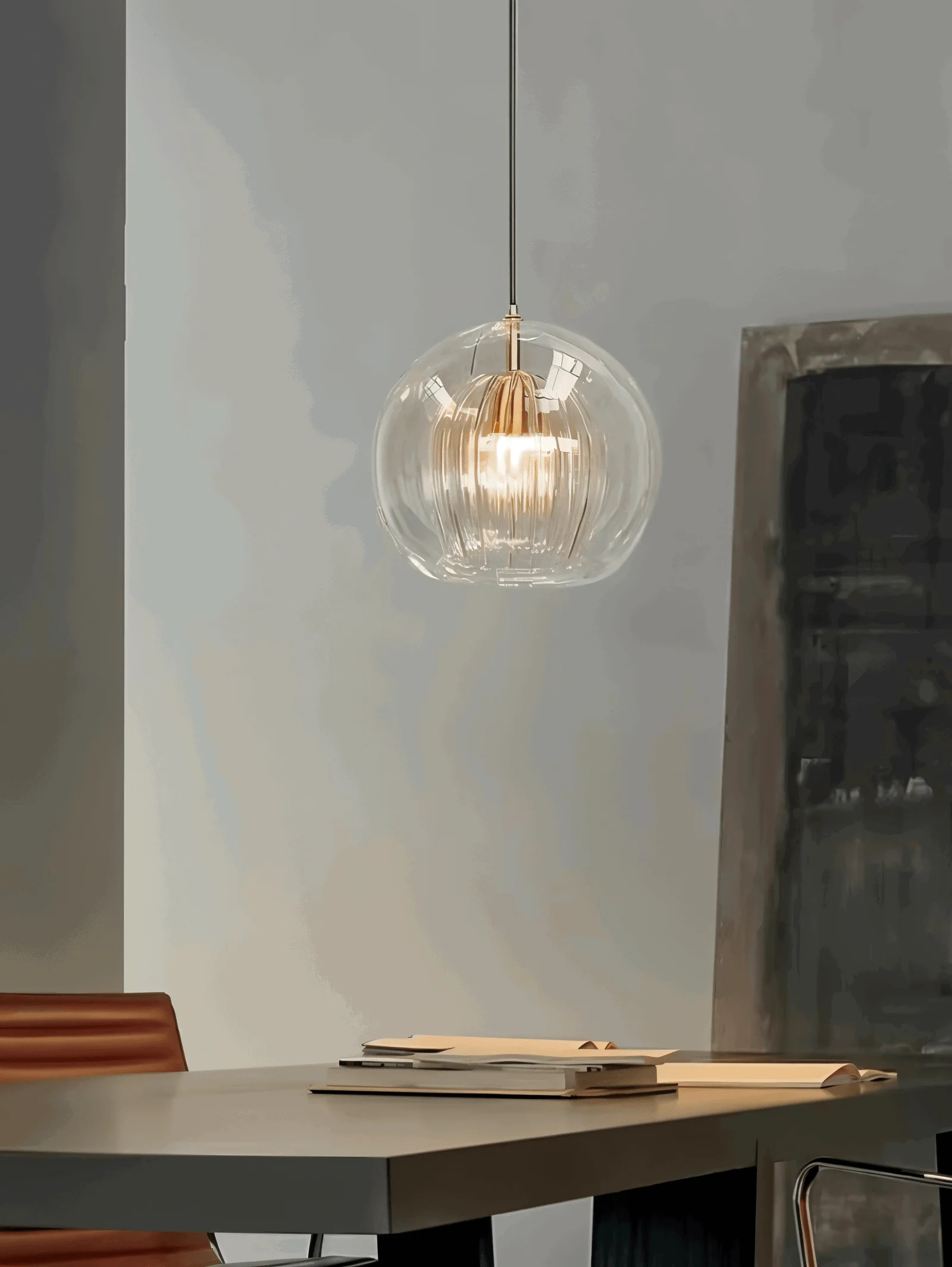 ClearLuxe Glass Pendant Light - Vintage Hanging Lamps Living Room - Spherical Light -  - #tag1#