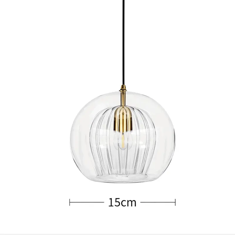 ClearLuxe Glass Pendant Light Vintage Hanging Lamps Living Room Spherical Light tag1