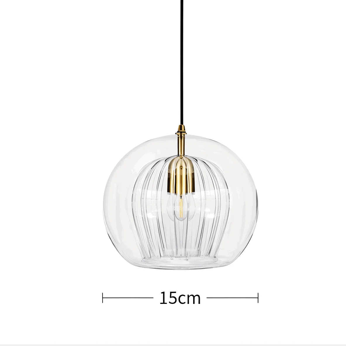 ClearLuxe Glass Pendant Light - Vintage Hanging Lamps Living Room - Spherical Light -  - #tag1#