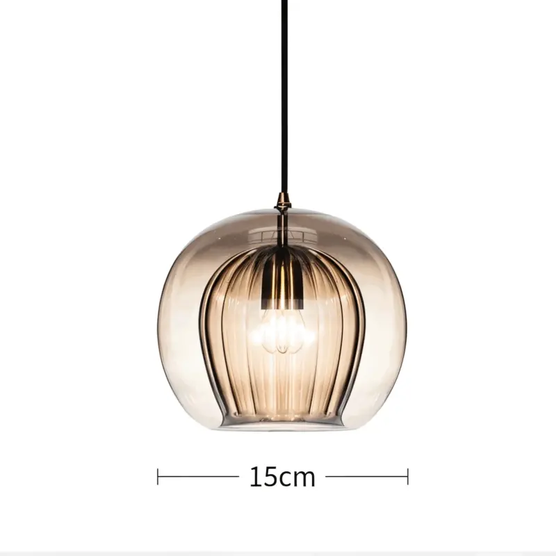 ClearLuxe Glass Pendant Light Vintage Hanging Lamps Living Room Spherical Light tag1