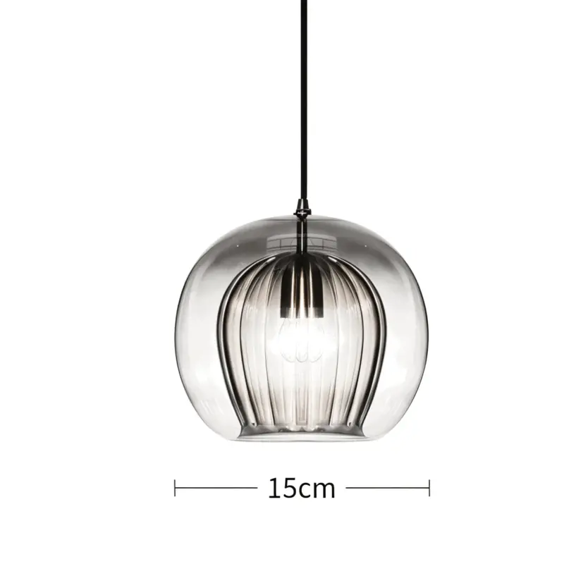 ClearLuxe Glass Pendant Light Vintage Hanging Lamps Living Room Spherical Light tag1