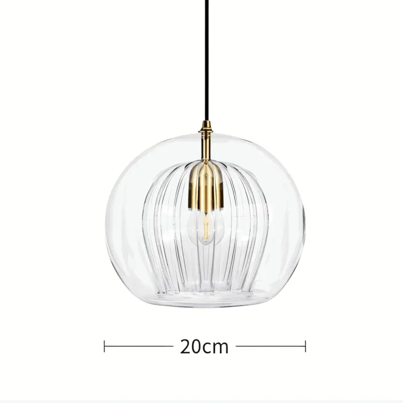 ClearLuxe Glass Pendant Light Vintage Hanging Lamps Living Room Spherical Light tag1