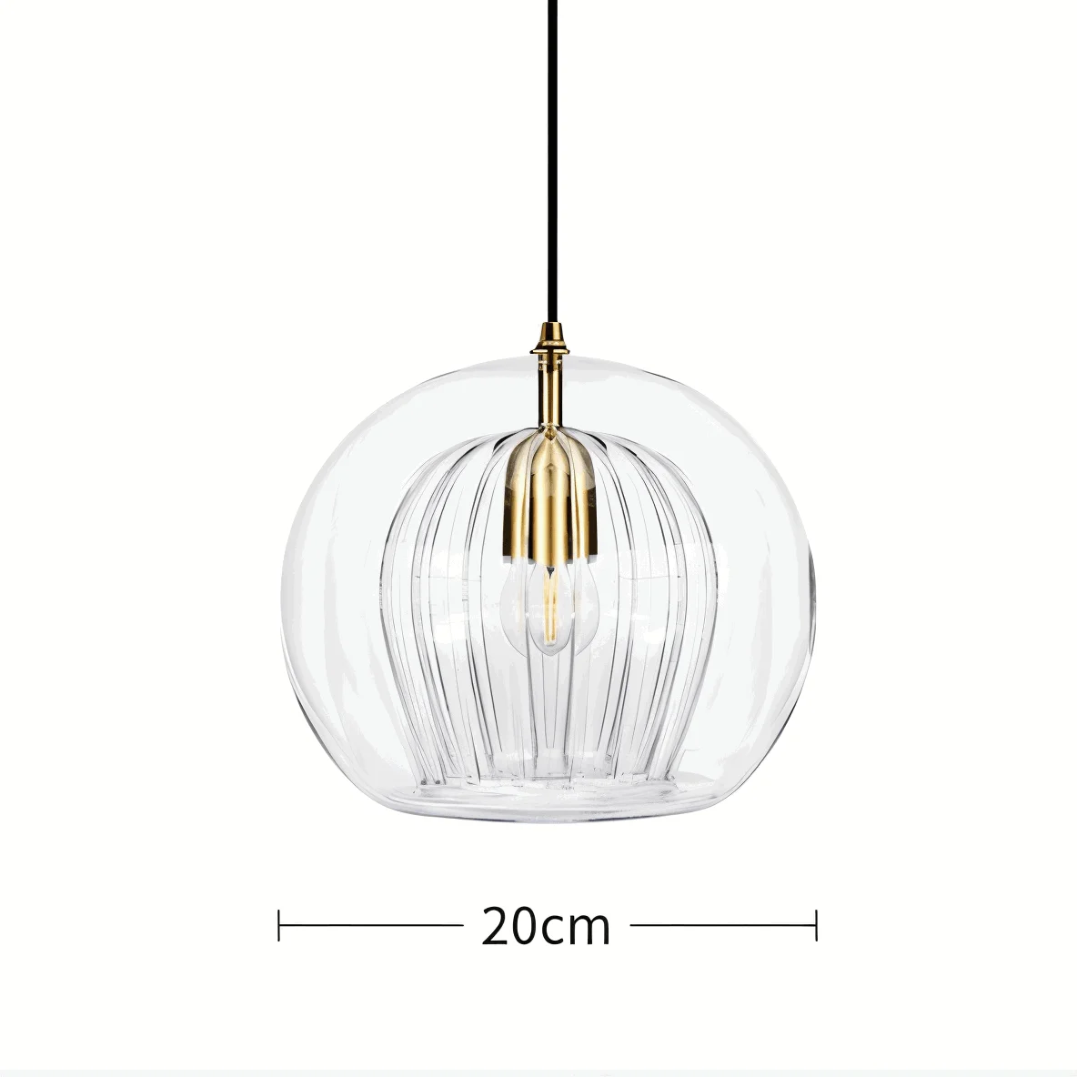 ClearLuxe Glass Pendant Light - Vintage Hanging Lamps Living Room - Spherical Light -  - #tag1#