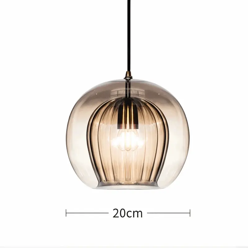 ClearLuxe Glass Pendant Light Vintage Hanging Lamps Living Room Spherical Light tag1