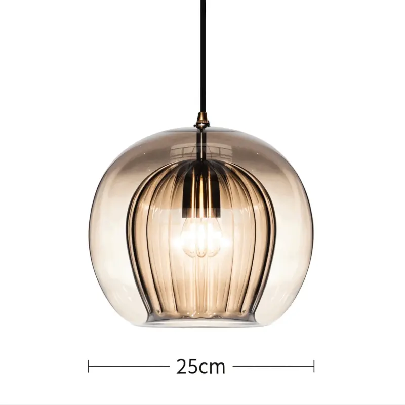 ClearLuxe Glass Pendant Light Vintage Hanging Lamps Living Room Spherical Light tag1