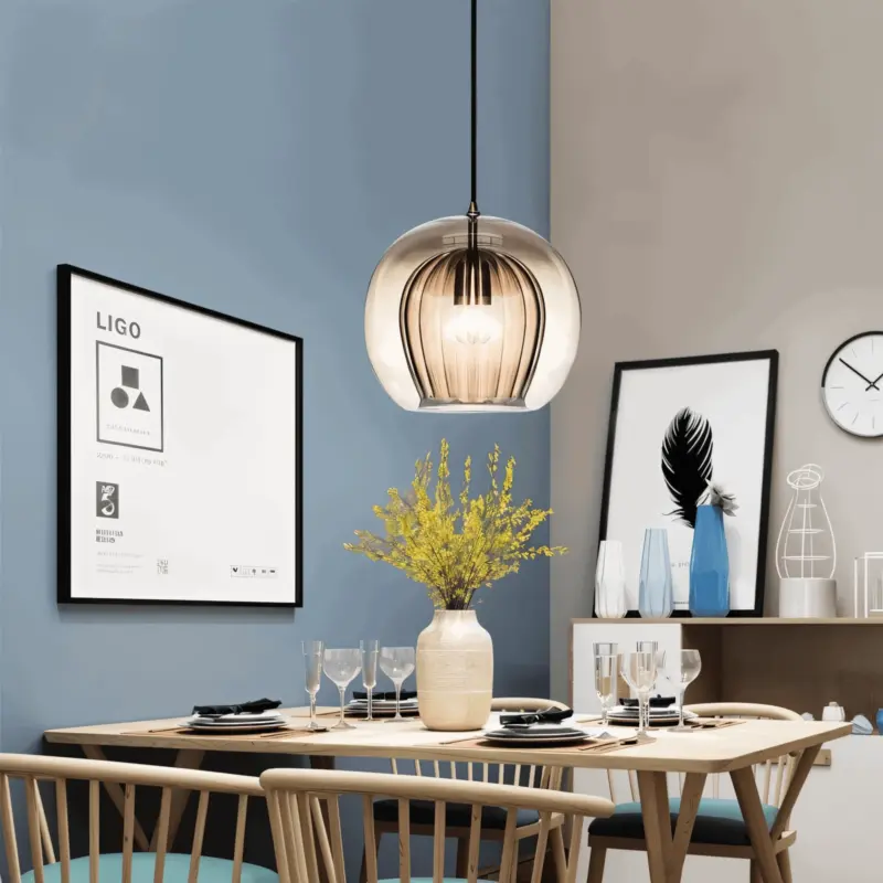 ClearLuxe Glass Pendant Light Vintage Hanging Lamps Living Room Spherical Light tag1