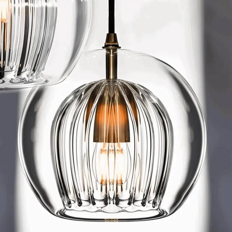 ClearLuxe Glass Pendant Light Vintage Hanging Lamps Living Room Spherical Light tag1