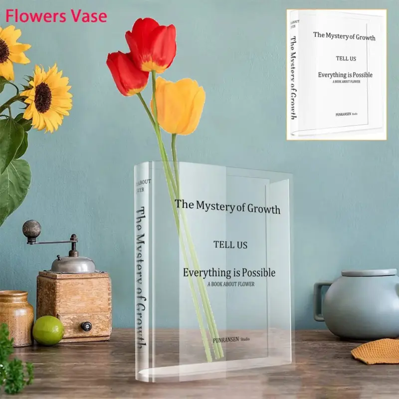 Clear Book Little Women Vase Transparent Acrylic