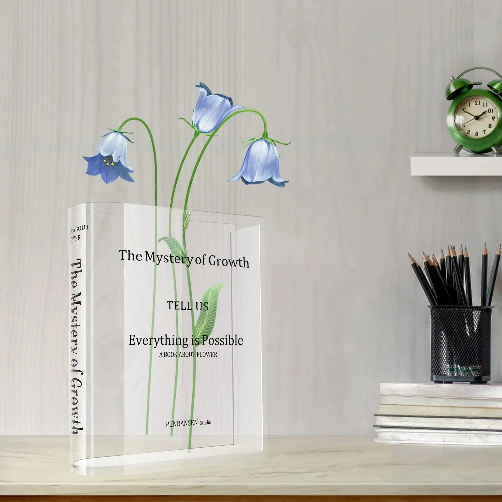 Clear Book Little Women Vase Transparent Acrylic -