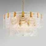Clear Crystal Drop Pendant Lamp in Brass tag1