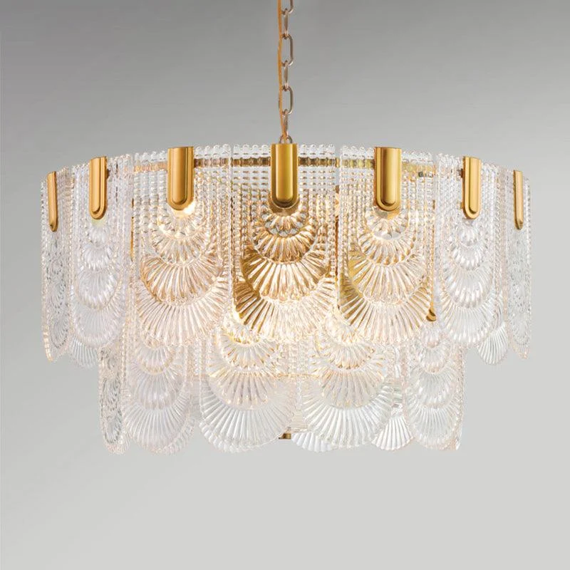 Clear Crystal Drop Pendant Lamp in Brass -  - #tag1#