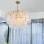 Clear Crystal Drop Pendant Lamp in Brass tag1