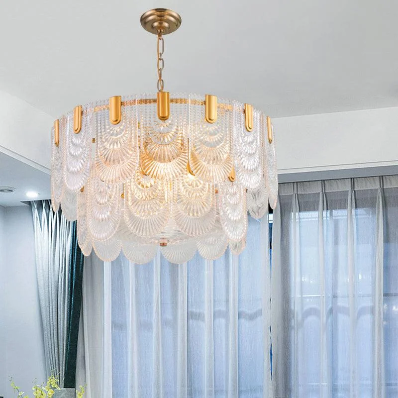 Clear Crystal Drop Pendant Lamp in Brass -  - #tag1#