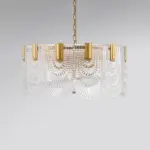Clear Crystal Drop Pendant Lamp in Brass tag1
