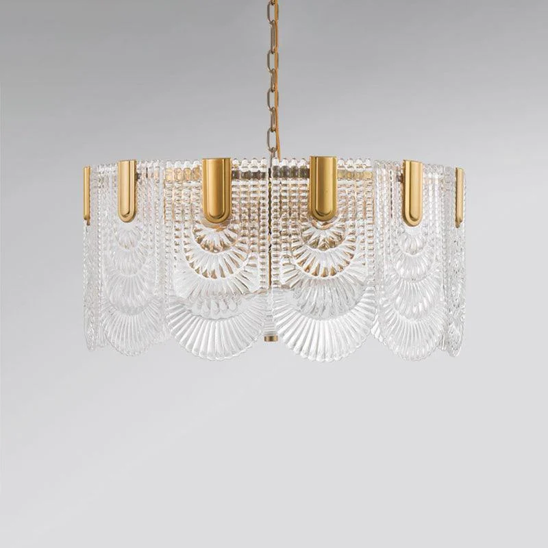 Clear Crystal Drop Pendant Lamp in Brass -  - #tag1#