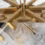 Clear Crystal Drop Pendant Lamp in Brass tag1
