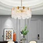 Clear Crystal Drop Pendant Lamp in Brass tag1