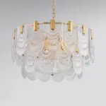 Clear Crystal Drop Pendant Lamp in Brass tag1