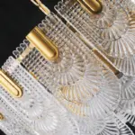 Clear Crystal Drop Pendant Lamp in Brass tag1