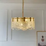 Clear Crystal Drop Pendant Lamp in Brass tag1