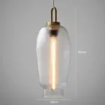 Clear Frosted Glass Pendant Lamp for Kitchen tag1