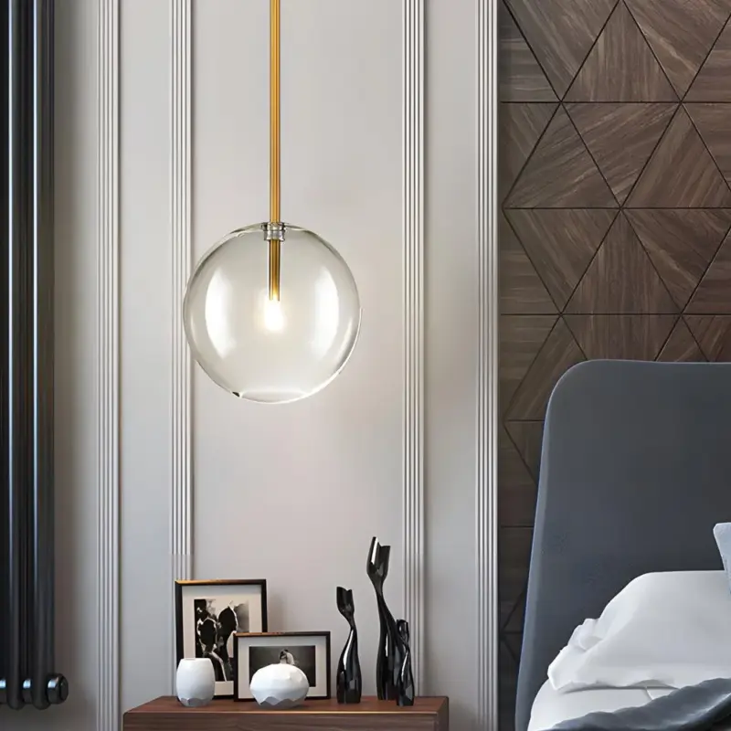 Clear Glass Ball Pendant Lamp tag1