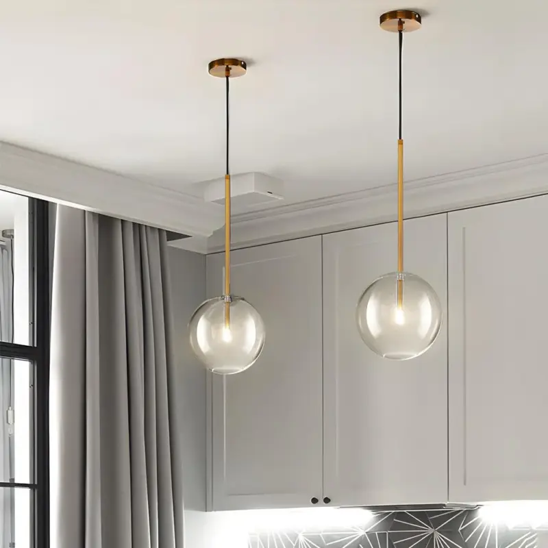 Clear Glass Ball Pendant Lamp tag1