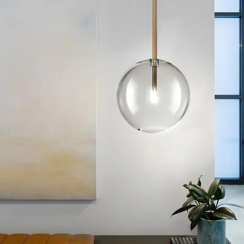 Clear Glass Ball Pendant Lamp tag1