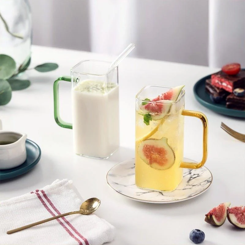 Clear Glass Square Mug -  - #tag1#