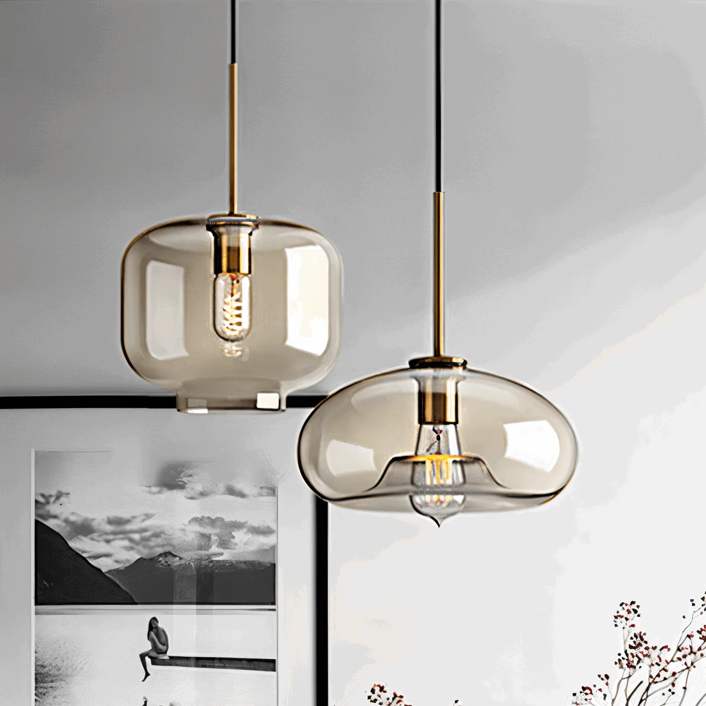 Clear Pearl Pendant Light - Industrial Loft Glass Ceiling Light -  - #tag1#