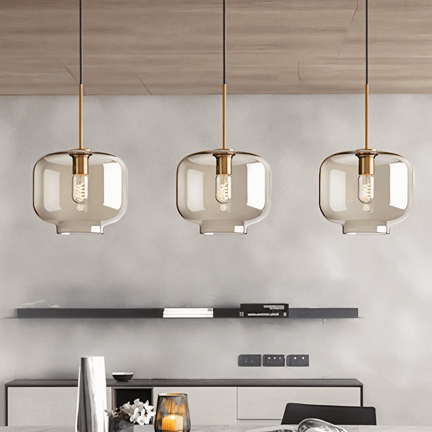 Clear Pearl Pendant Light - Industrial Loft Glass Ceiling Light -  - #tag1#