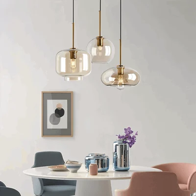 Clear Pearl Pendant Light - Industrial Loft Glass Ceiling Light -  - #tag1#