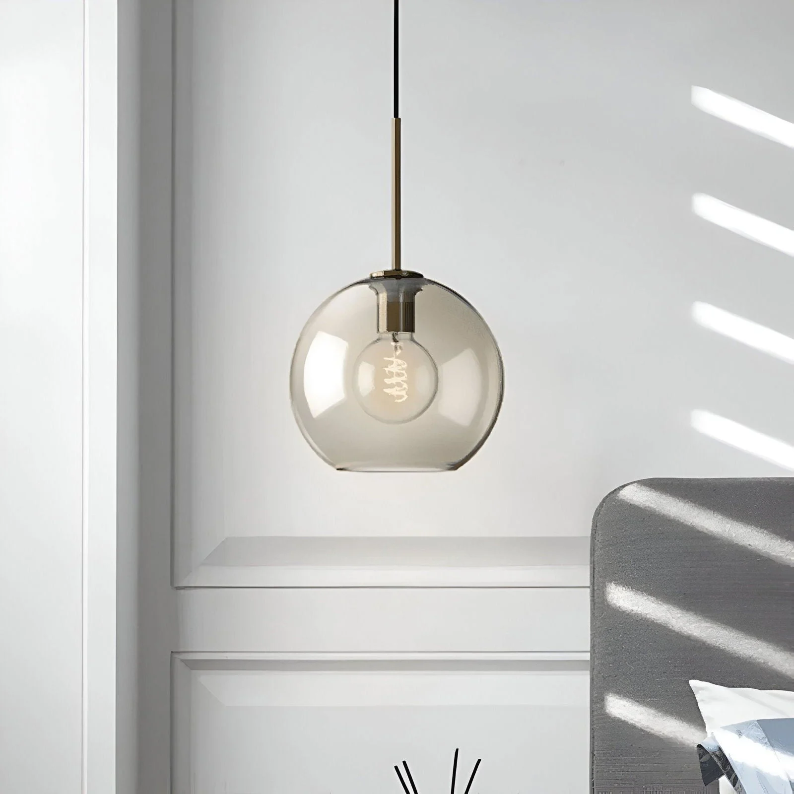 Clear Pearl Pendant Light - Industrial Loft Glass Ceiling Light -  - #tag1#