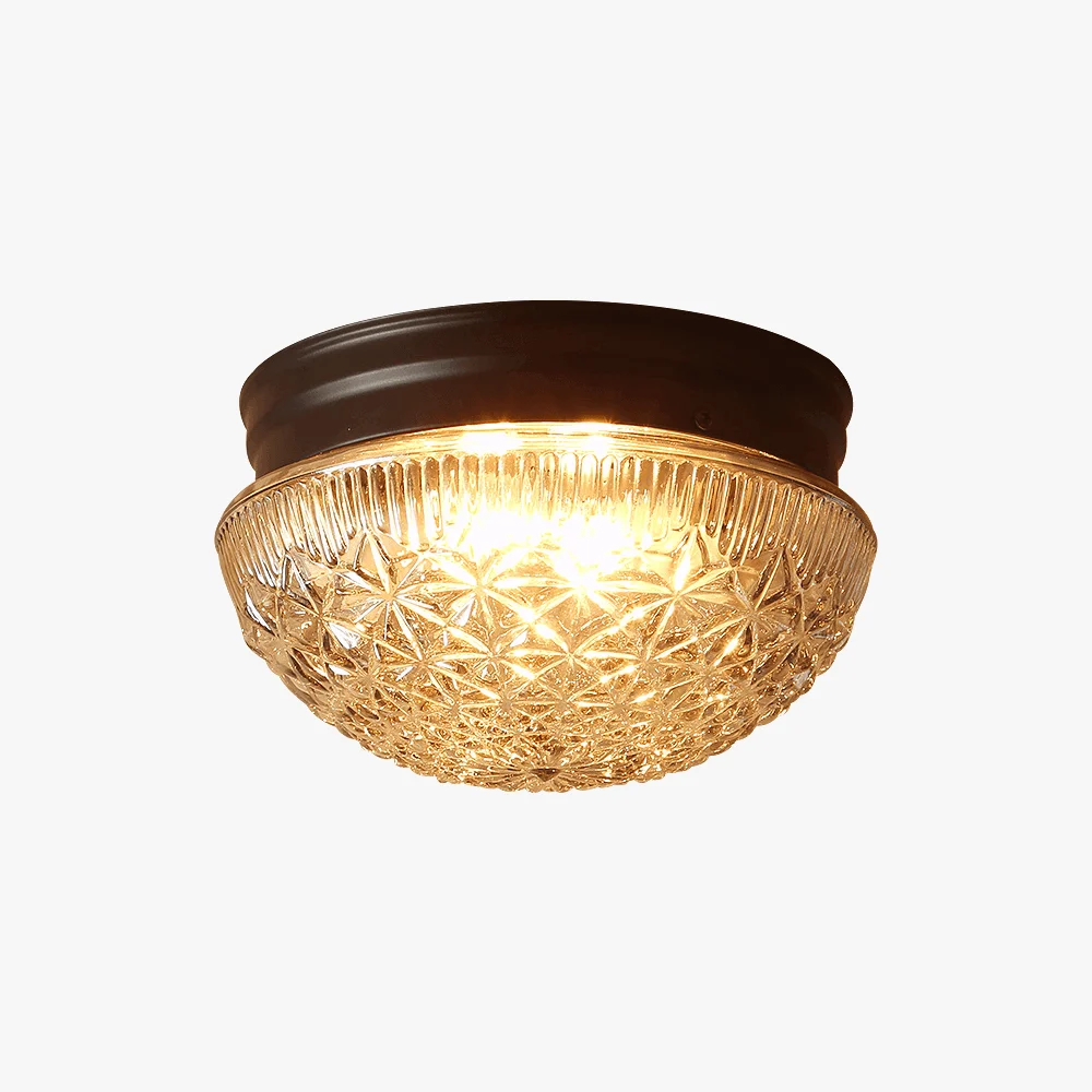 Clear Ribbed Glass Ceiling Lamp for Bedroom -  - #tag1#