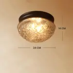 Clear Ribbed Glass Ceiling Lamp for Bedroom tag1