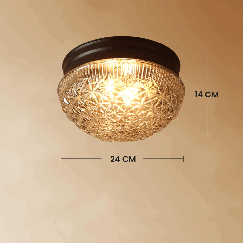 Clear Ribbed Glass Ceiling Lamp for Bedroom -  - #tag1#