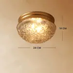Clear Ribbed Glass Ceiling Lamp for Bedroom tag1