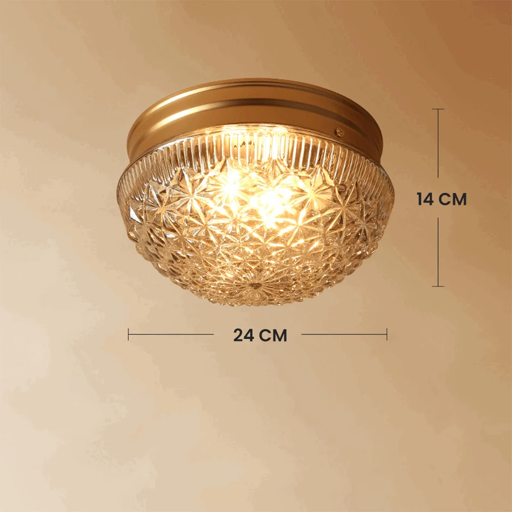Clear Ribbed Glass Ceiling Lamp for Bedroom -  - #tag1#