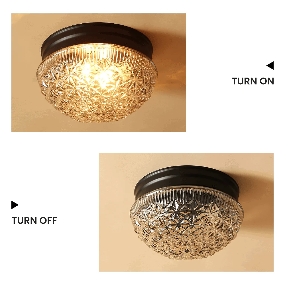 Clear Ribbed Glass Ceiling Lamp for Bedroom -  - #tag1#