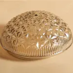 Clear Ribbed Glass Ceiling Lamp for Bedroom tag1