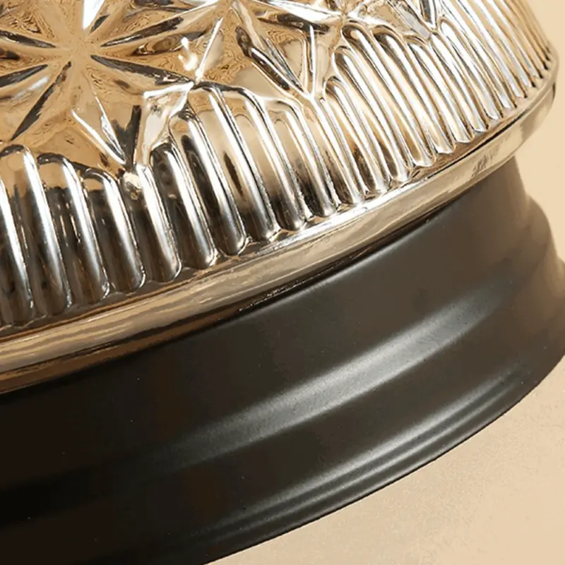 Clear Ribbed Glass Ceiling Lamp for Bedroom tag1