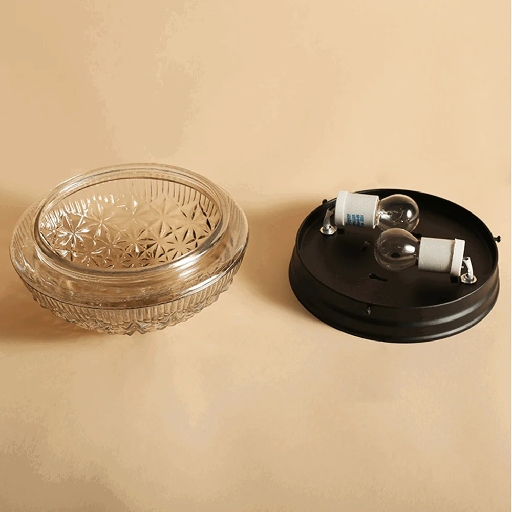 Clear Ribbed Glass Ceiling Lamp for Bedroom -  - #tag1#