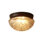 Clear Ribbed Glass Ceiling Lamp for Bedroom tag1