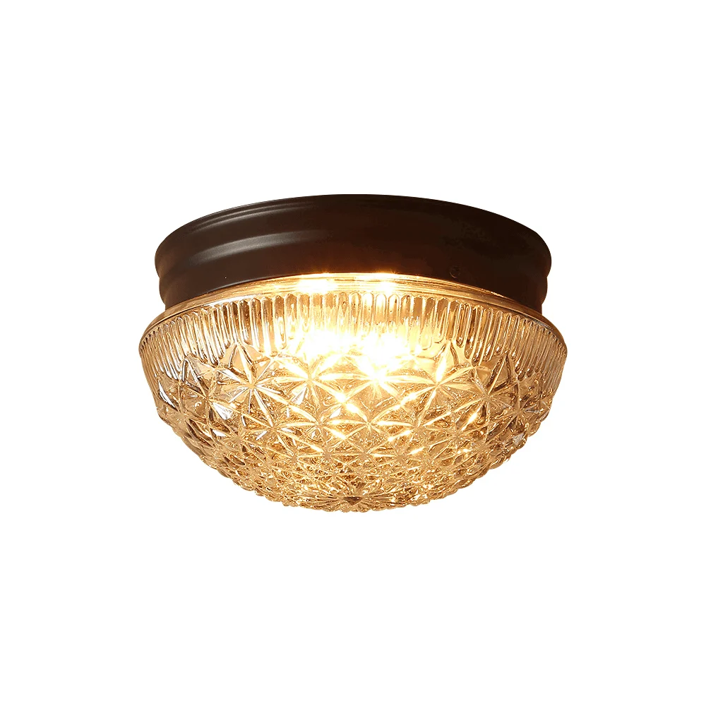 Clear Ribbed Glass Ceiling Lamp for Bedroom -  - #tag1#